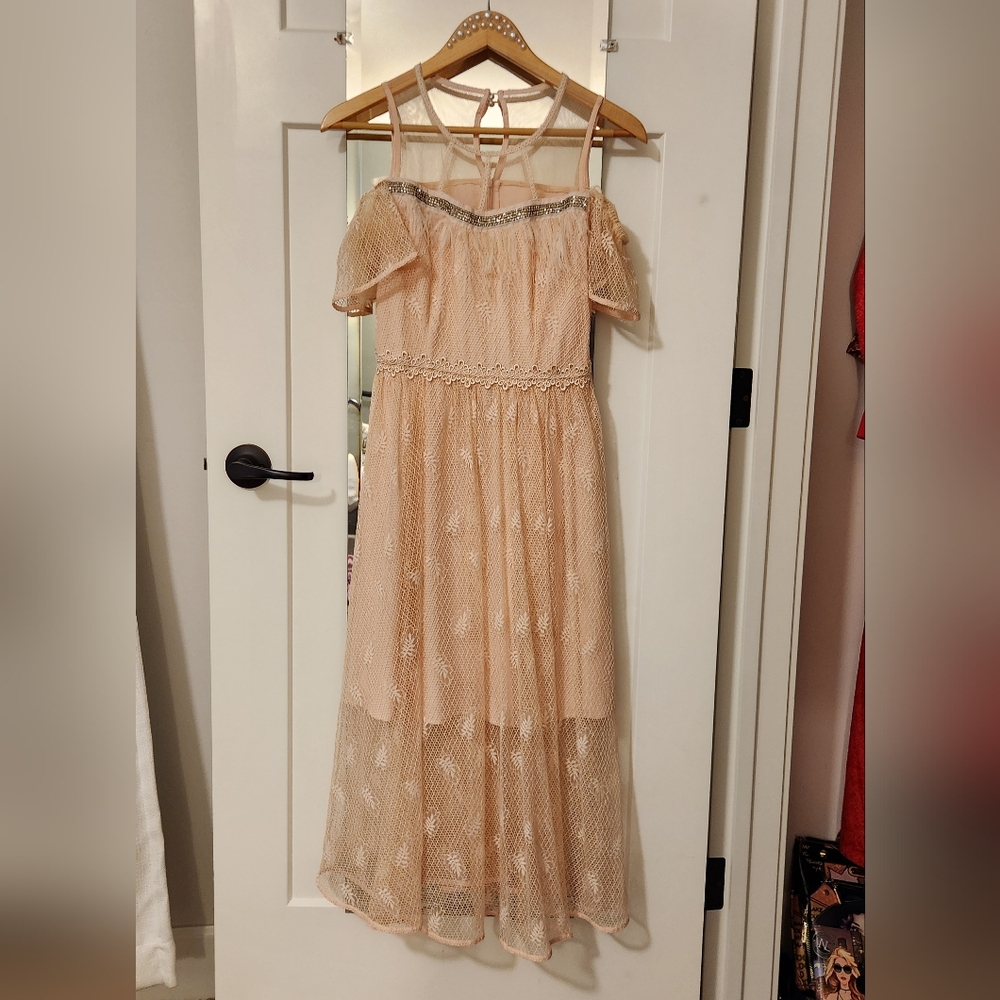 Elegant pinkish orange dress small size